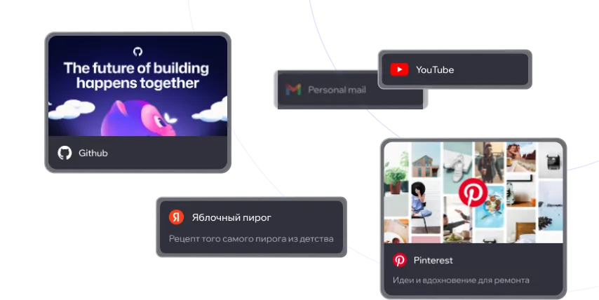 Customizable bookmark previews in Tabka